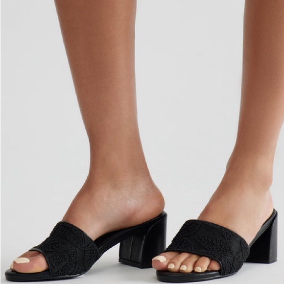 Fashion Nova Shoes - BIXBY EMBROIDERED MULES -
BLACK - 8.5